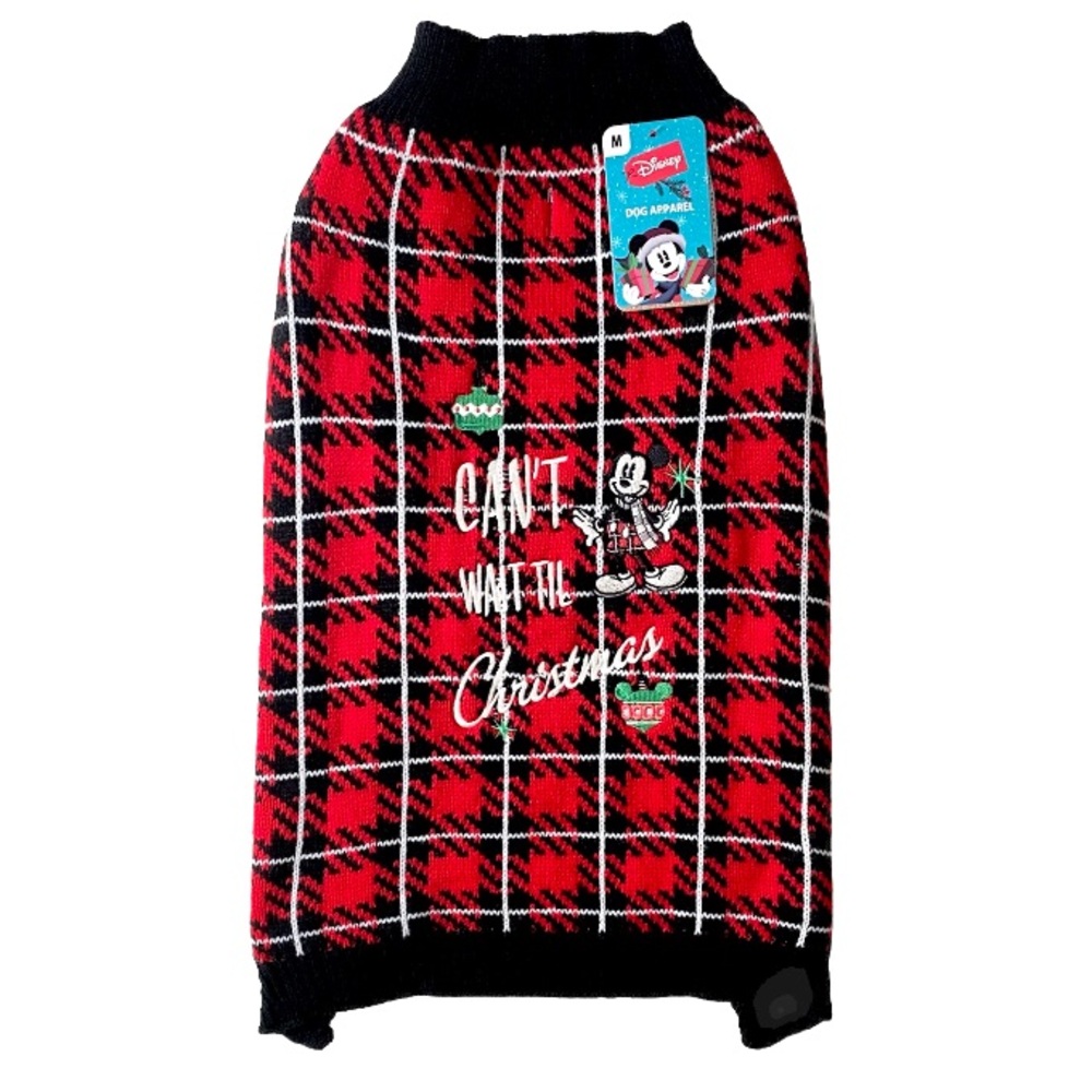 🆕 Mickey Mouse Christmas Dog Sweater Medium Disney Pet Holiday Knit